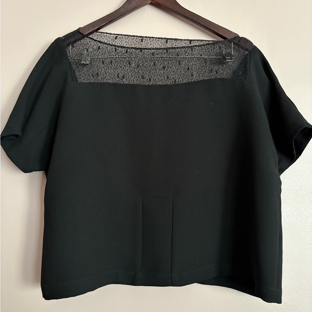 Rachel Comey Black Boxy Short Sleeve Blouse